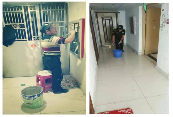 江华国际小区公共通道杂物乱堆乱放清理